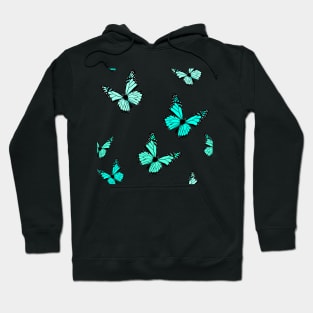 Light Blue Butterfly Pattern Hoodie